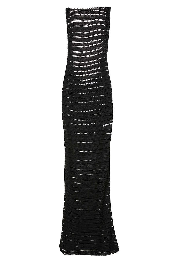 AYA MUSE Udine scoop-back crocheted woven maxi dress